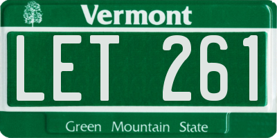 VT license plate LET261