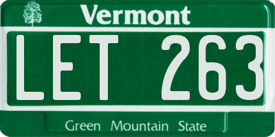 VT license plate LET263