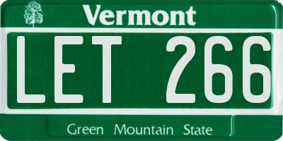 VT license plate LET266