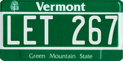 VT license plate LET267