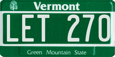 VT license plate LET270