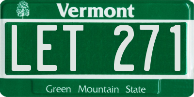 VT license plate LET271