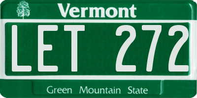 VT license plate LET272