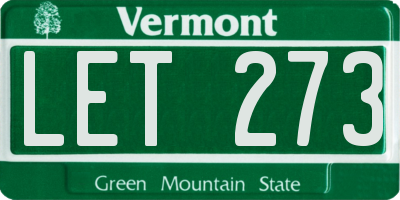 VT license plate LET273