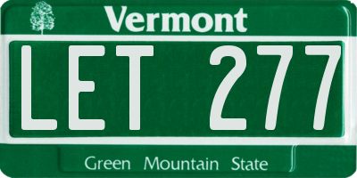 VT license plate LET277