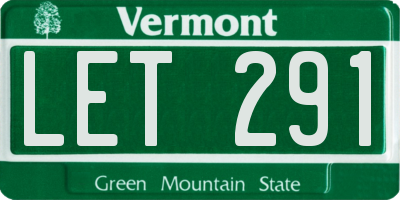 VT license plate LET291