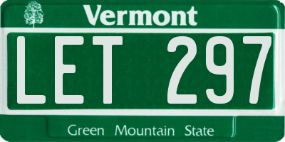 VT license plate LET297