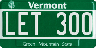 VT license plate LET300