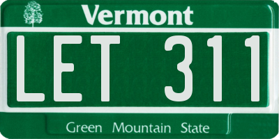 VT license plate LET311