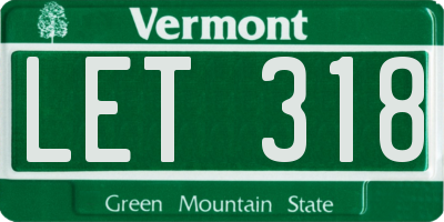 VT license plate LET318