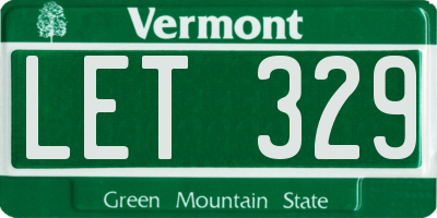 VT license plate LET329
