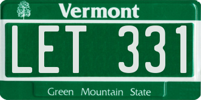 VT license plate LET331