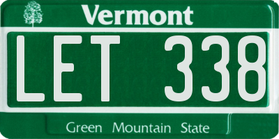 VT license plate LET338