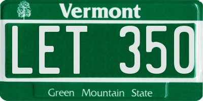 VT license plate LET350
