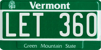 VT license plate LET360