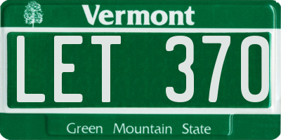 VT license plate LET370