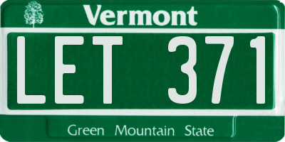 VT license plate LET371