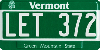 VT license plate LET372