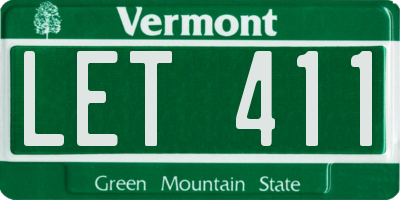 VT license plate LET411