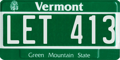 VT license plate LET413