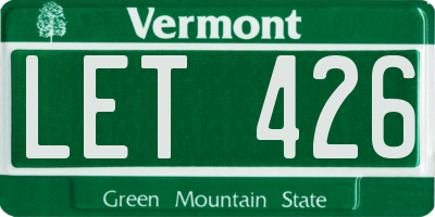 VT license plate LET426