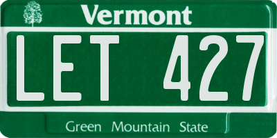 VT license plate LET427