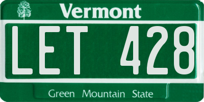 VT license plate LET428