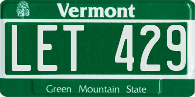 VT license plate LET429