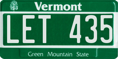 VT license plate LET435