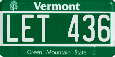 VT license plate LET436