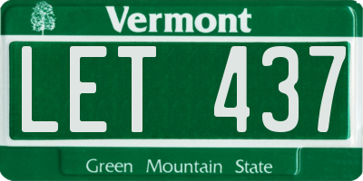 VT license plate LET437