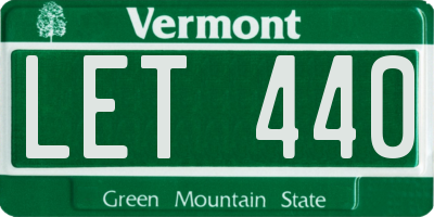 VT license plate LET440