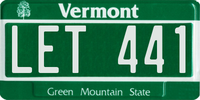 VT license plate LET441