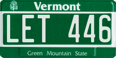 VT license plate LET446