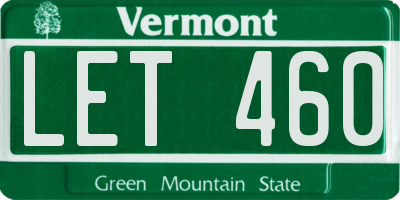 VT license plate LET460