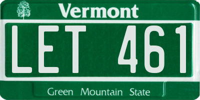 VT license plate LET461