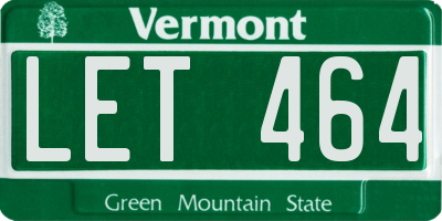 VT license plate LET464