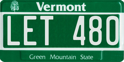 VT license plate LET480