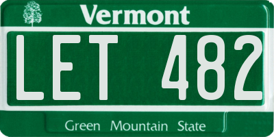 VT license plate LET482