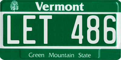 VT license plate LET486