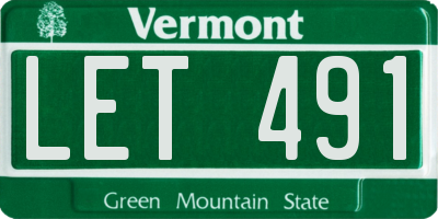 VT license plate LET491