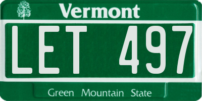 VT license plate LET497