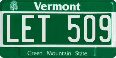 VT license plate LET509
