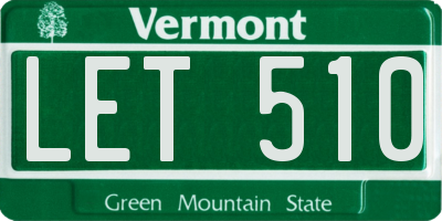 VT license plate LET510