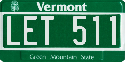 VT license plate LET511