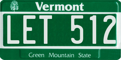 VT license plate LET512