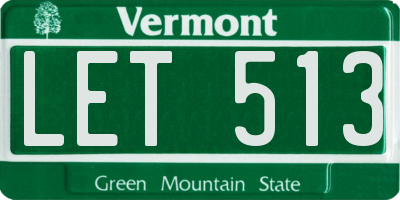 VT license plate LET513