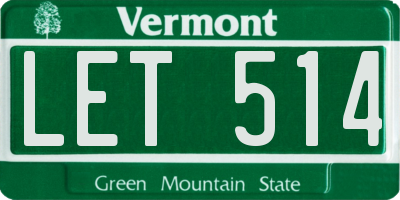 VT license plate LET514