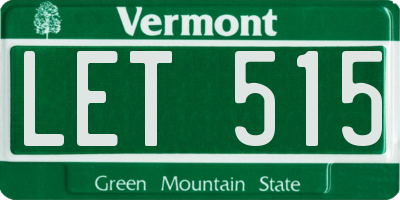 VT license plate LET515