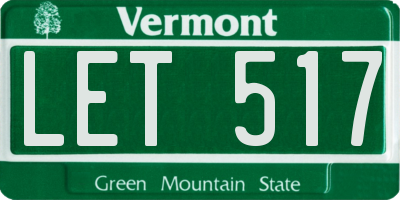 VT license plate LET517